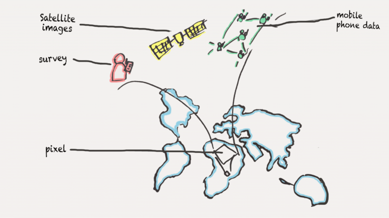 Poverty map hand drawn